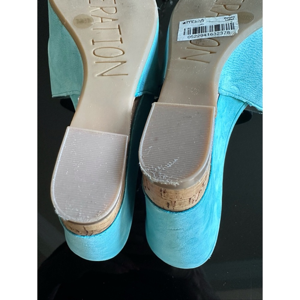 BCBGeneration REXX Suede Platform Wedge Slide Sandals, 7.5 - Picture 8 of 10
